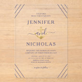 Elegante Huwen met Anker Thema Acryl Uitnodigingen (Voorkant)