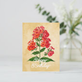 Elegante  Hybride Phlox Flower Happy Birthday Briefkaart (Staand voorkant)