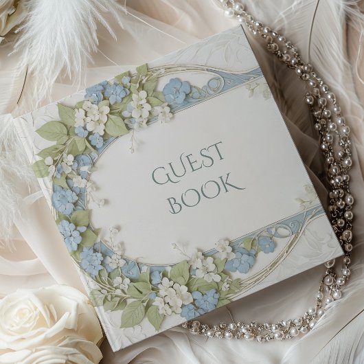 Elegante Hydrangea Art Nouveau bruiloft Gastenboek