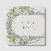 Elegante Hydrangea Art Nouveau bruiloft Gastenboek (Voorkant)