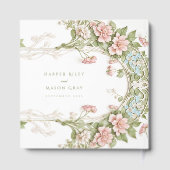 Elegante Hydrangea Art Nouveau Trouwdag Gastenboek (Achterkant)