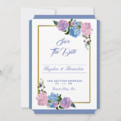 Elegante Hydrangea bewaar de datum kaart (Voorkant)