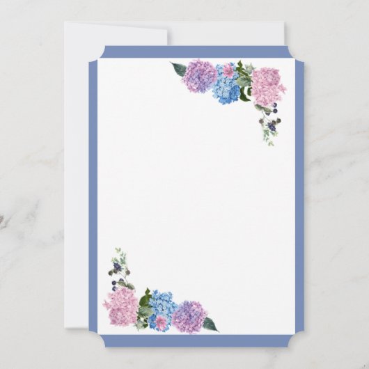 Elegante Hydrangea bewaar de datum kaart (Achterkant)