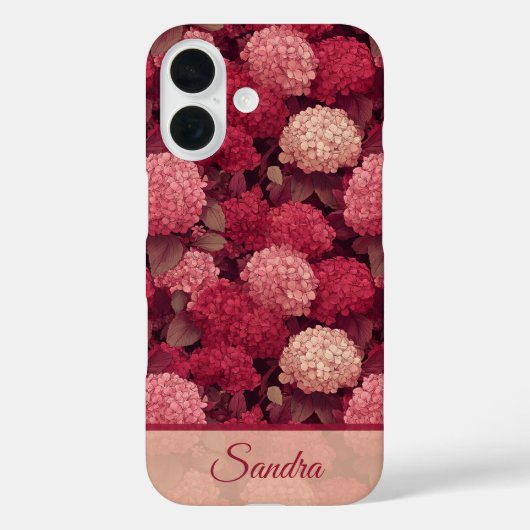 Elegante Hydrangea Bloem Naam Verjaardagscadeau Case-Mate iPhone Case (Achterkant)