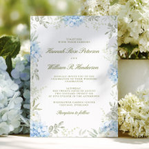 Elegante Hydrangea Bloemige Trouwuitnodiging