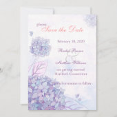 Elegante Hydrangea Blooms Floral Save the Date Kaart (Voorkant)