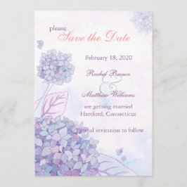 Elegante Hydrangea Blooms Floral Save the Date Kaart