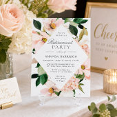 Elegante Hydrangea Blush Bloemen Pensioenfeest Kaart