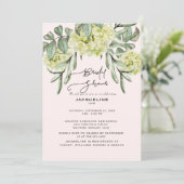 Elegante Hydrangea Blush & Mint Vrijgezellenfeest Kaart (Staand voorkant)