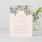 Elegante Hydrangea Blush & Sage Afgeronde Douche Kaart (Staand voorkant)