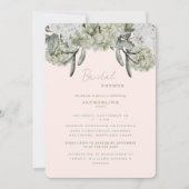 Elegante Hydrangea Blush & Sage Afgeronde Douche Kaart (Voorkant)
