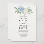 Elegante Hydrangea Botanische Eucalyptus Bruiloft Kaart (Voorkant)