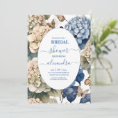 Elegante Hydrangea bruiloft Kaart (Staand voorkant)