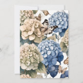 Elegante Hydrangea bruiloft Kaart (Achterkant)