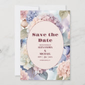 Elegante Hydrangea bruiloft Save The Date (Voorkant)