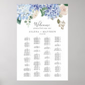 Elegante Hydrangea bruiloft Zitkaart Poster (Voorkant)
