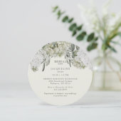 Elegante Hydrangea Cream Rond Vrijgezellenfeest Kaart (Staand voorkant)