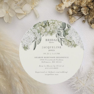 Elegante Hydrangea Crème Ronde Bruiloftsborrel Uit Kaart
