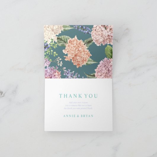 Elegante Hydrangea Dankkaartjes Bedankkaart (Binnen)