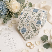 Elegante Hydrangea & Eucalyptus Bruiloft Stropdas