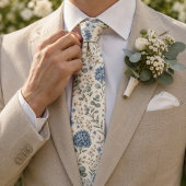 Elegante Hydrangea & Eucalyptus Bruiloft Stropdas
