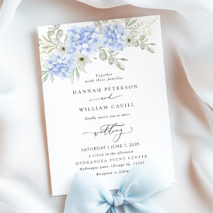 Elegante Hydrangea Floral bruiloft uitnodiging