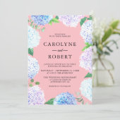 Elegante Hydrangea Floral bruiloft uitnodiging (Staand voorkant)