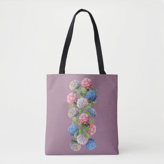 Elegante Hydrangea Floral Canvas tas (Voorkant)