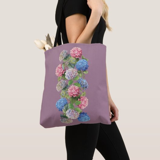 Elegante Hydrangea Floral Canvas tas (Dichtbij)