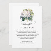 Elegante Hydrangea Floral Funeral Dank u Bedankkaart (Voorkant / Achterkant)