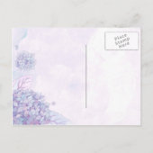 Elegante Hydrangea Huwelijk Opslag de Datum Postka Aankondigingskaart (Achterkant)