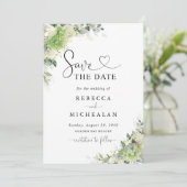Elegante Hydrangea Huwelijk Save The Date Kaart (Staand voorkant)