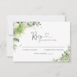 Elegante Hydrangea Huwelijks RSVP Kaart