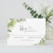 Elegante Hydrangea Huwelijks RSVP Kaart (Staand voorkant)