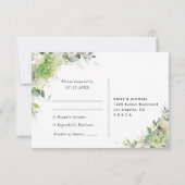 Elegante Hydrangea Huwelijks RSVP Kaart (Achterkant)