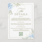 Elegante Hydrangea Huwelijksdetails Informatiekaartje (Voorkant)