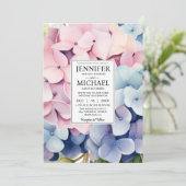 Elegante Hydrangea Huwelijksuitnodigingen Kaart (Staand voorkant)
