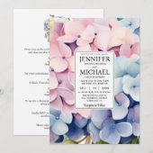 Elegante Hydrangea Huwelijksuitnodigingen Kaart (Voorkant / Achterkant)