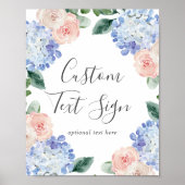 Elegante Hydrangea Kaarten & Cadeaus Met Eigen Tek Poster (Voorkant)