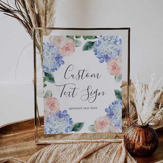 Elegante Hydrangea Kaarten & Cadeaus Met Eigen Tek Poster
