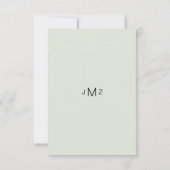 Elegante Hydrangea Mint bruiloft Dank u Monogram Bedankkaart (Achterkant)