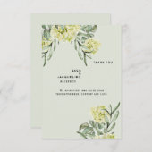 Elegante Hydrangea Mint bruiloft Dank u Monogram Bedankkaart (Voorkant / Achterkant)