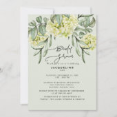 Elegante Hydrangea Mint Bruiloft Uitnodiging (Voorkant)