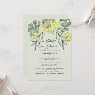 Elegante Hydrangea Mint Bruiloft Uitnodiging