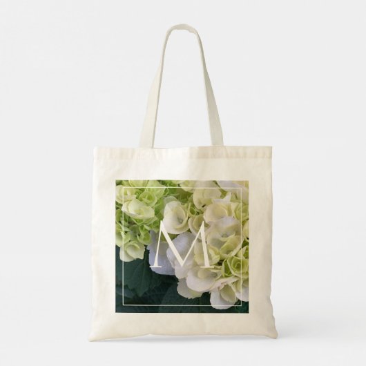 Elegante Hydrangea Monogram Custom Love Bijbel Ver Tote Bag (Achterkant)