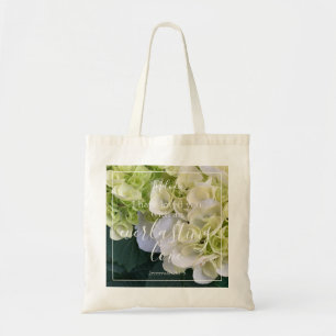 Elegante Hydrangea Monogram Custom Love Bijbel Ver Tote Bag