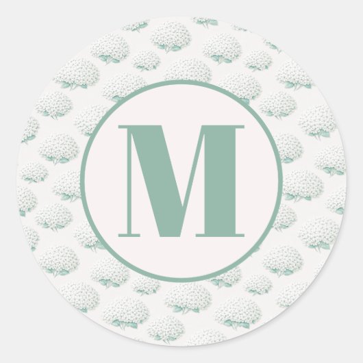 Elegante Hydrangea Monogram Envelope Zegel (Voorkant)