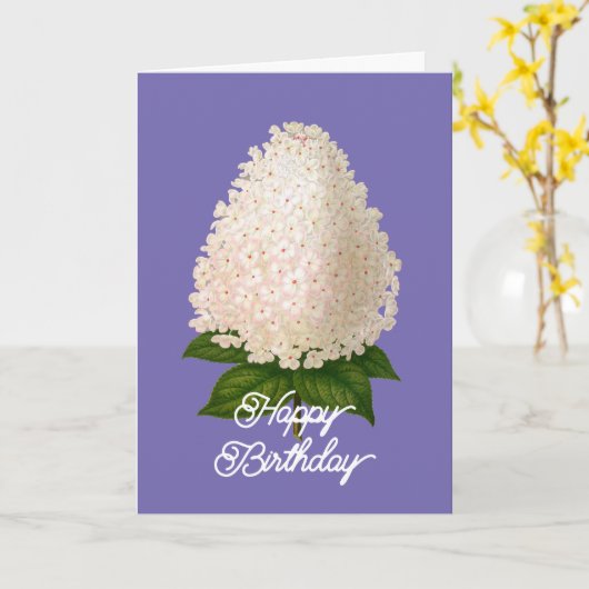Elegante  Hydrangea Paniculata Verjaardag Kaart (Gele Bloem)