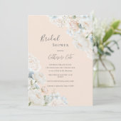 Elegante Hydrangea Pioenrozen Bruidsdouche Kaart (Staand voorkant)
