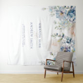 Elegante Hydrangea & Roos Tapijt Wandkleed (In Situ (horizontaal))